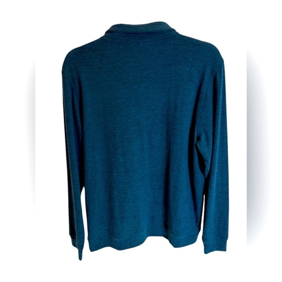 Nordstrom Half Zip Sweater Men Teal Dive Heather Mens Shop Pullover Size Medium - Picture 2 of 3